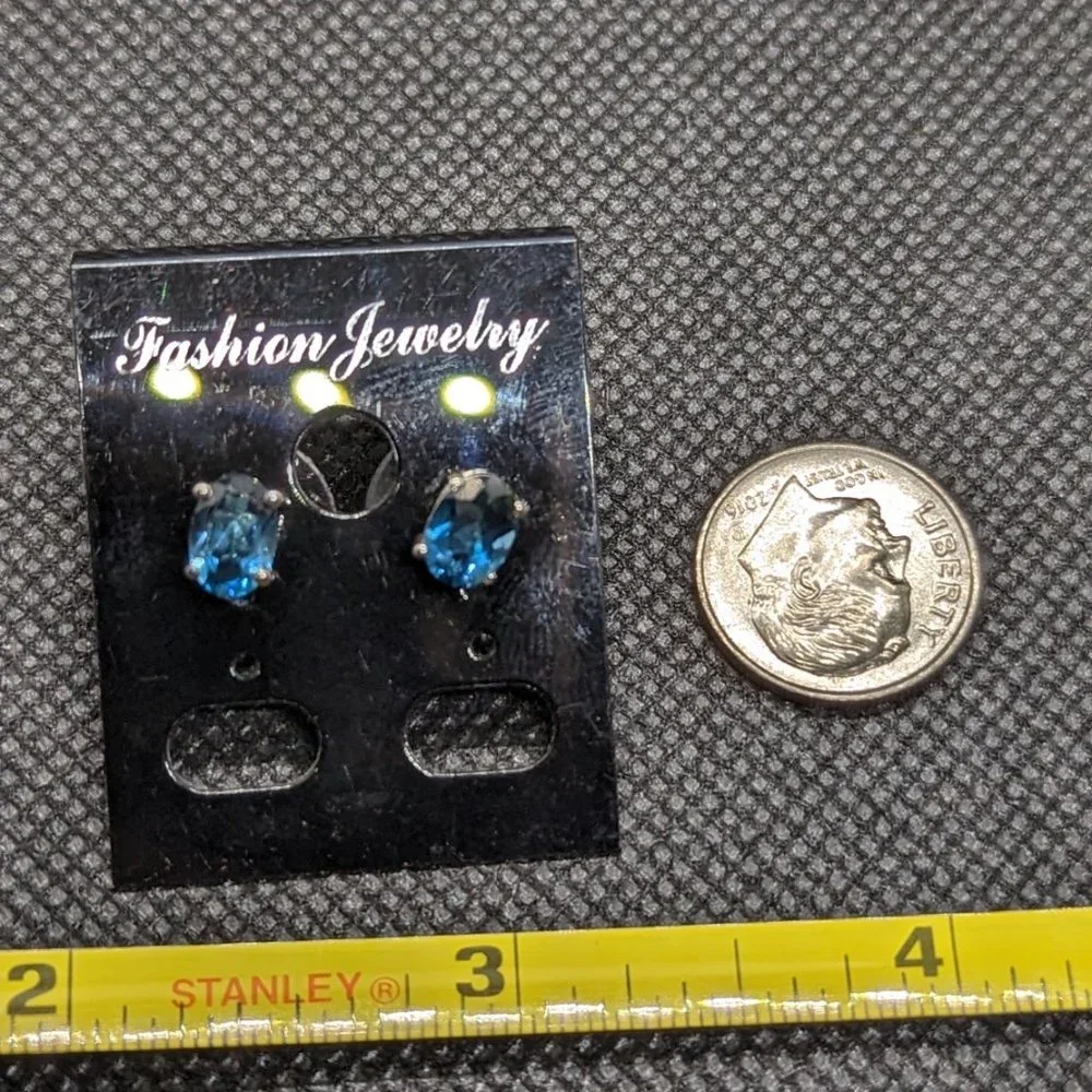 Small London Blue Topaz Earrings - Picture 2 of 6